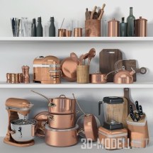 Набор медной посуды и техники