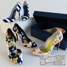 3d-модель Женские летние туфли в стиле арт-деко