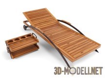 3d-модель Шезлонг и столик с подстаканниками