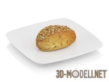 3d-модель Булочка с зернами