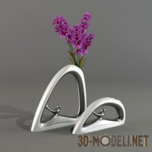 3d-модель Современные вазы с фигурками птиц