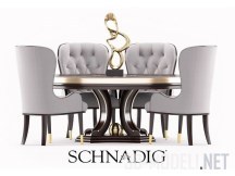 Обеденный стол и кресла Everly от Schnadig