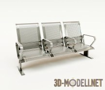 3d-модель Тройное кресло из полированного перфометалла