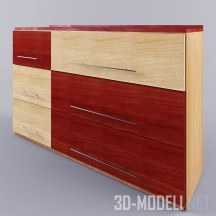 3d-модель Комод с красными ящиками