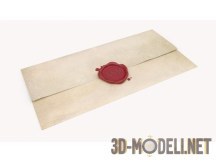 3d-модель Письмо с красным сургучом