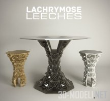 3d-модель Стол Lachrymose leeches с двумя табуретами