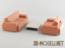 3d-модель Два дивана для ожидания