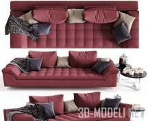 3d-модель Бордовый диван CINE от Casadesus