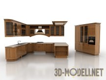 3d-модель Большая классическая П-образная кухня