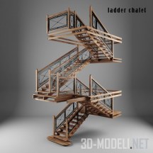 3d-модель Лестница для шале