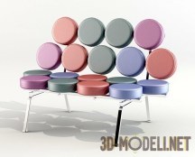3d-модель Оригинальная скамейка из круглых элементов