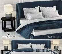 Темно-синяя кровать Marseille от Estetica Vision