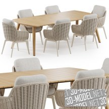 3d-модель Набор мебели с плетеными креслами