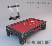 3d-модель Бильярдный стол и стойка для кия «Bolero» Tresserra