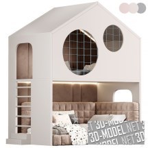 3d-модель Детская мебель с кроватью-домиком