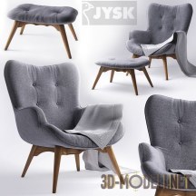 3d-модель Кресло с подставкой Jysk EJERSLEV