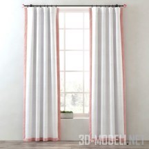 Белые шторы с розовой каймой, от RH