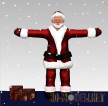 3d-модель Санта Клаус с раскинутыми в стороны руками