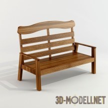 3d-модель Деревянная двухместная скамейка