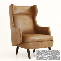 3d-модель Кожаное кресло с высокой спинкой Budelli Wing от Arteriors