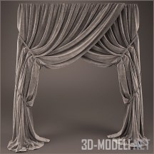3d-модель Классические бархатные шторы