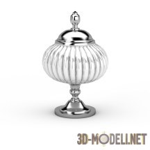 3d-модель Серебристая рельефная ваза
