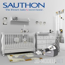 3d-модель Детская мебель Sauthon Elodie Blanc и Babyfan