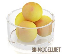 3d-модель Грейпфруты в прозрачной вазе