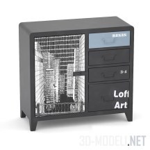 3d-модель Комод Black & White locker Loft art
