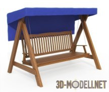 3d-модель Деревянная скамья-качели