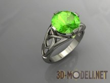 3d-модель Перстень с зелёным камнем