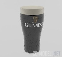3d-модель Бокал с пивом Guinness