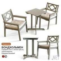 Садовый стол и стул IKEA BONDHOLMEN