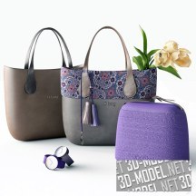 3d-модель Сумки O bag и цветы