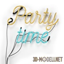 3d-модель Надпись неоном «Party time»