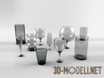 3d-модель Набор стеклянных бокалов