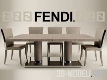 3d-модель Стол Bernini и стул Elisa Fendi Casa
