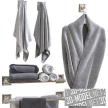 3d-модель Банные халаты, полотенца, тапочки