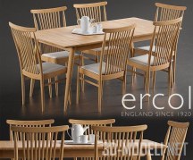 3d-модель Обеденный стол и стул Ercol Teramo