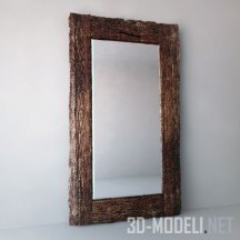 3d-модель Зеркало в рустикальной деревянной раме