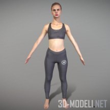 3d-модель Девушка в спортивном трико