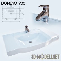 3d-модель Современный умывальник «Domino» со смесителем