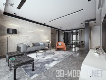 3d-модель Гостиная в современном стиле 2020 01