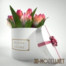 Подарочная коробка с тюльпанами от Maison Des Fleurs