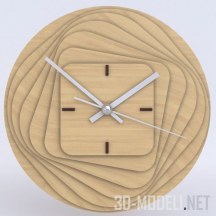 3d-модель Деревянные многослойные часы