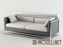 Современный двухместный диван в стиле хай-тек
