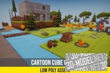 3d-ассет: Cartoon Low Poly Cube World