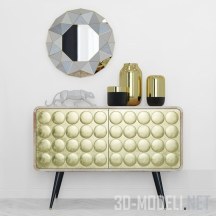 3d-модель Комод Gatsby Maisons du Monde, с зеркалом и декором