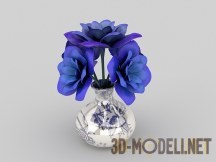 3d-модель Ваза с синими цветами
