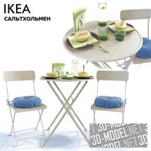 3d-модель Стол и стул SALTHOLMEN от Ikea